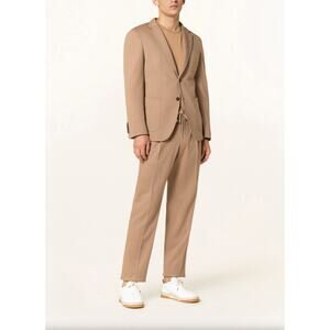 SANDRO PARIS Virgin Wool Blazer Tan Camel Two Button {AA41}